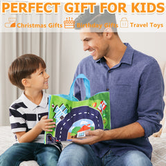 Toddler Car Toy Set with Map Mat and Storage Bags