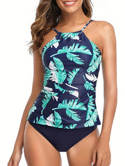 Casual Tankini Set High Cut Two Piece Swimsuit