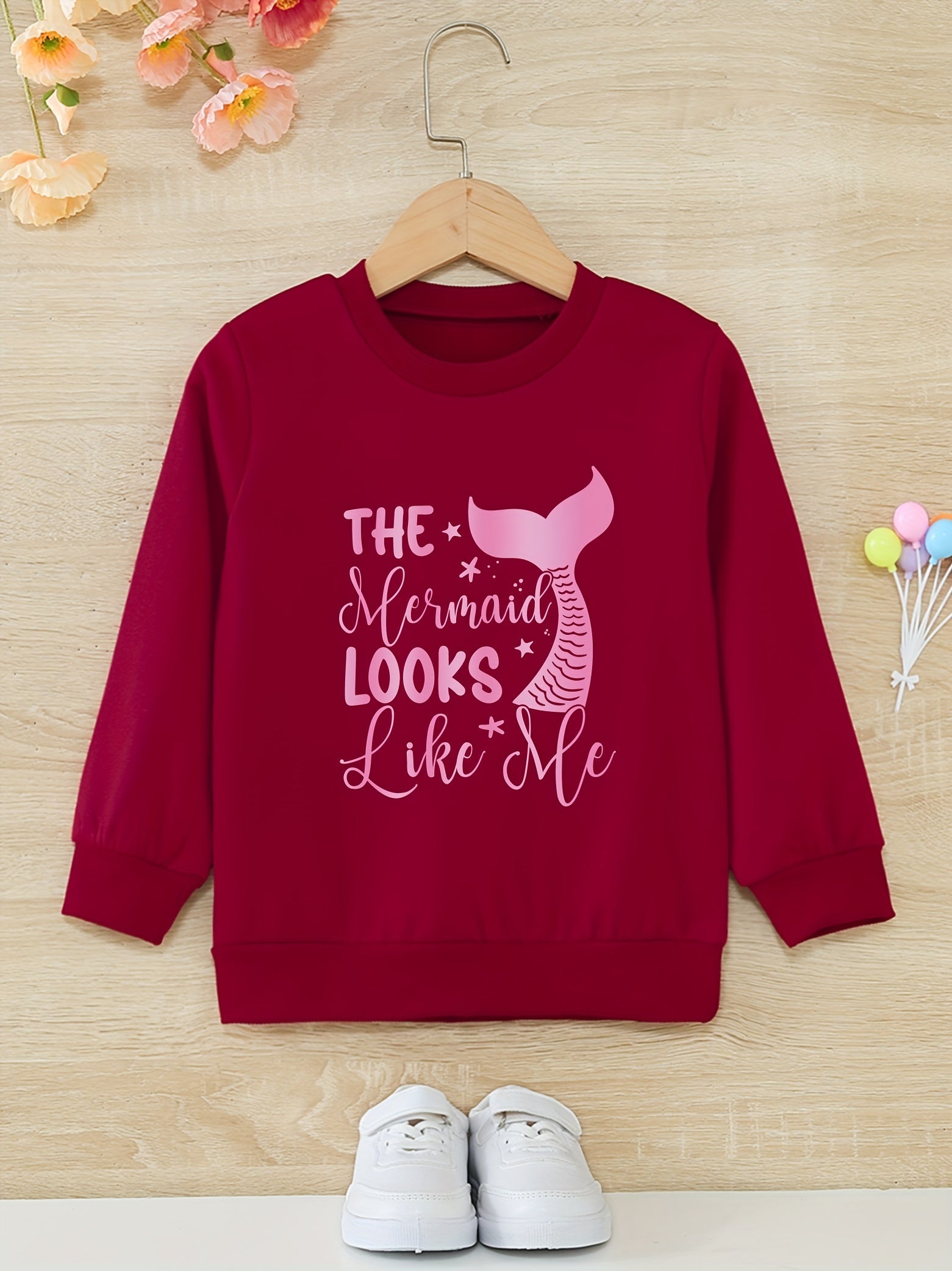 Mermaid Tail Pattern Sweatshirt For Girls