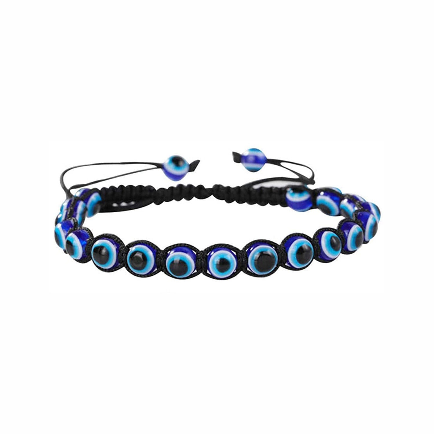 Evil Eye Bead Bracelet Hand Woven Adjustable Drawstring Bracelet