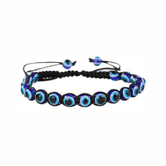 Evil Eye Bead Bracelet Hand Woven Adjustable Drawstring Bracelet