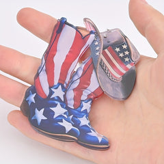 American Flag Hat Boots Pendant Decoration Set