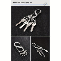 5pcs S Type Stainless Steel Carabiner Mini Keychain Hook