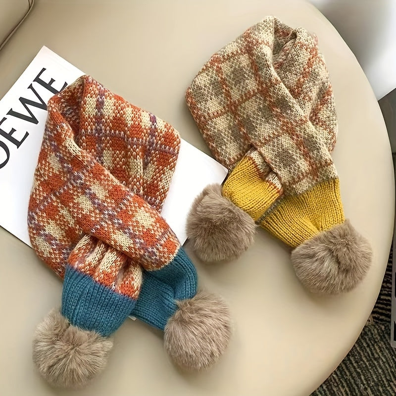Versatile Faux Fur Cross Scarf for Girls