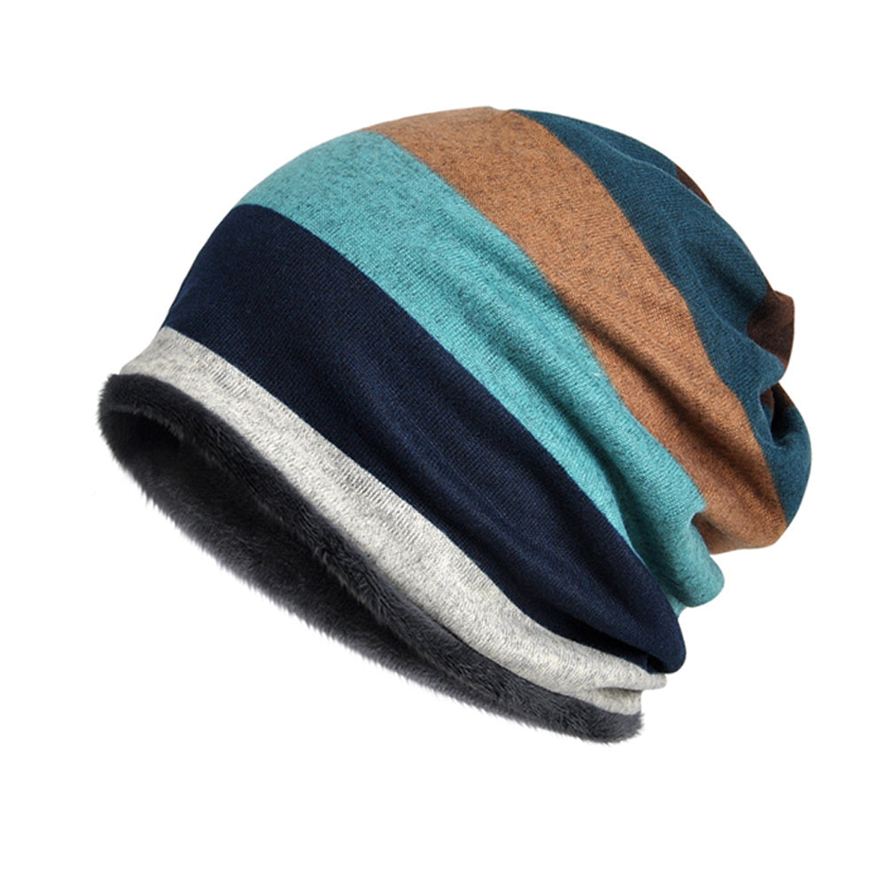 Vintage Bohemian Style Fleece Knitted Hat & Scarf Set