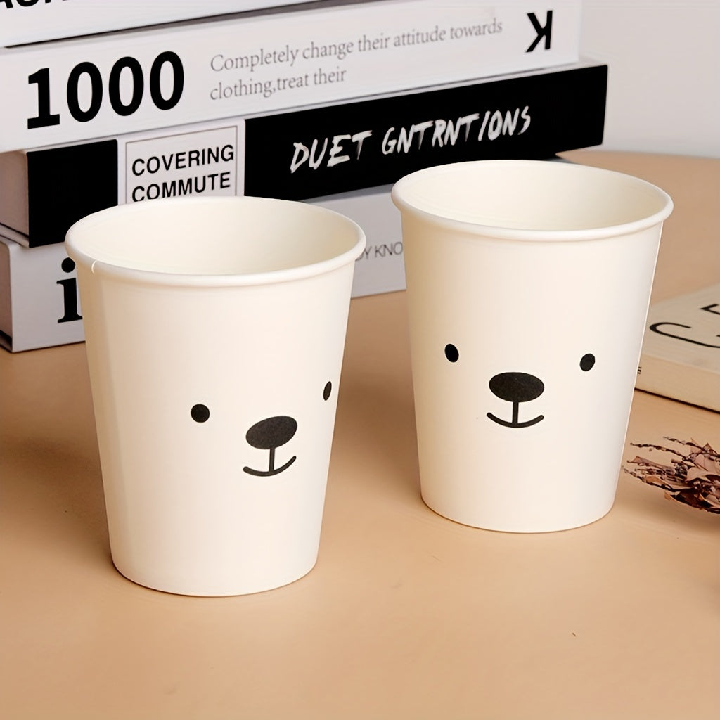 50pcs Disposable Paper Cups 250ml Household Water Coffee Tea Cup