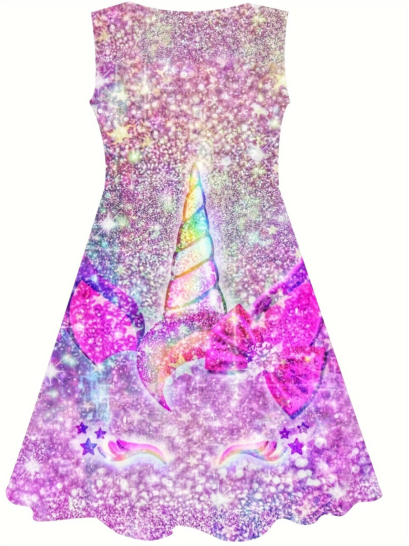 Girls Unicorn Sleeveless Dress for Summer