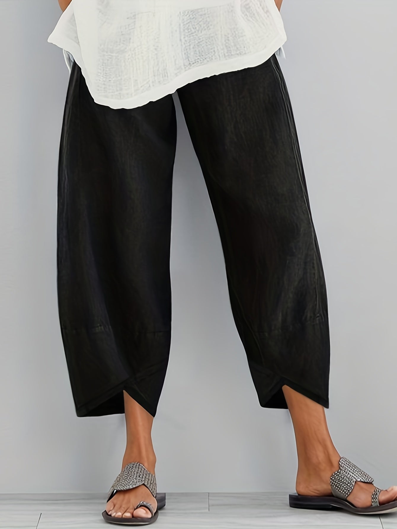 Women's Plus Breathable Wide Leg Pants