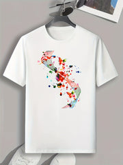Music Elements Pattern Print Men's Comfy Sports T shirt Graphic Tee