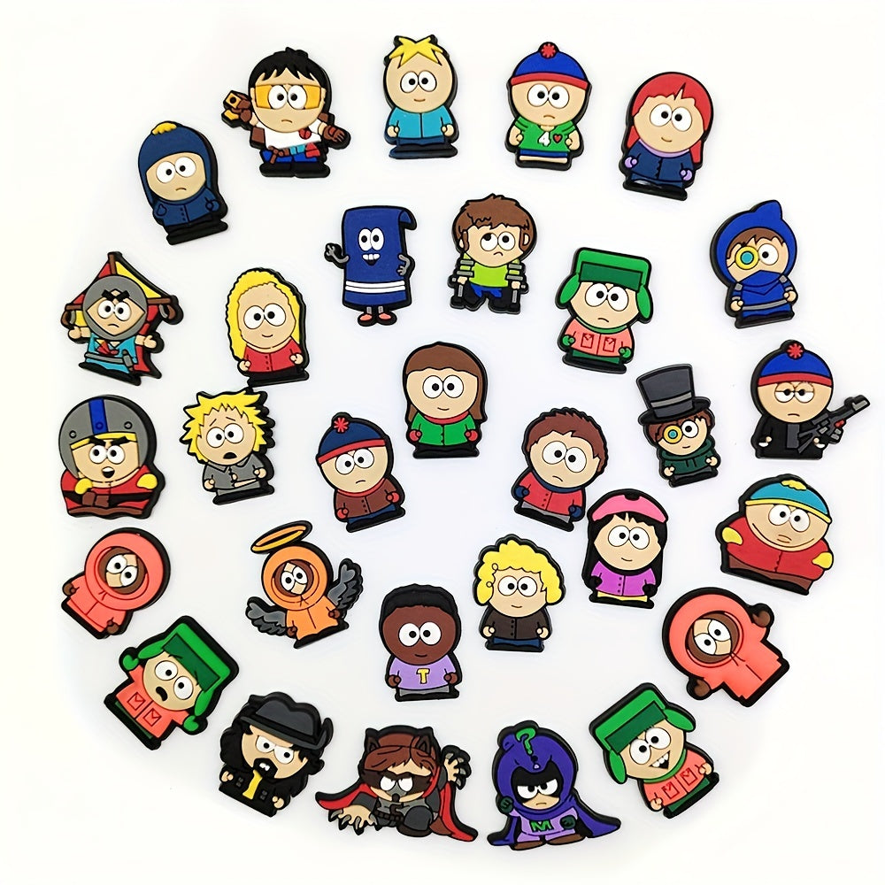30pcs Cartoon Character Clogs Shoe Charm Flower Accessories