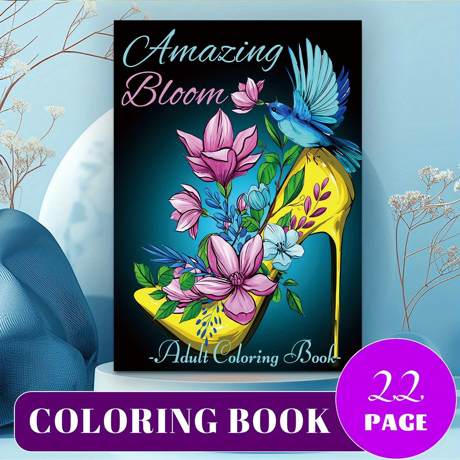 Blooming Shoes Coloring Book 22 Pages 28x20 Drawing Board