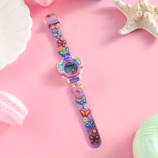 Creative Butterfly Electronic Watch Durable TPU Strap Ideal Birthday Gift
