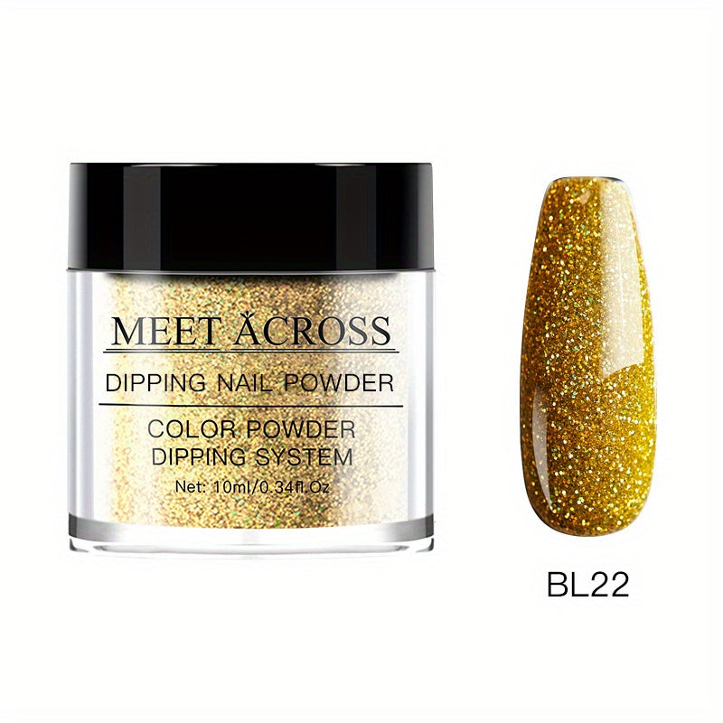 7 Colors Glitter Nails Dip Powder Kit for French Nails DIY Home Salon