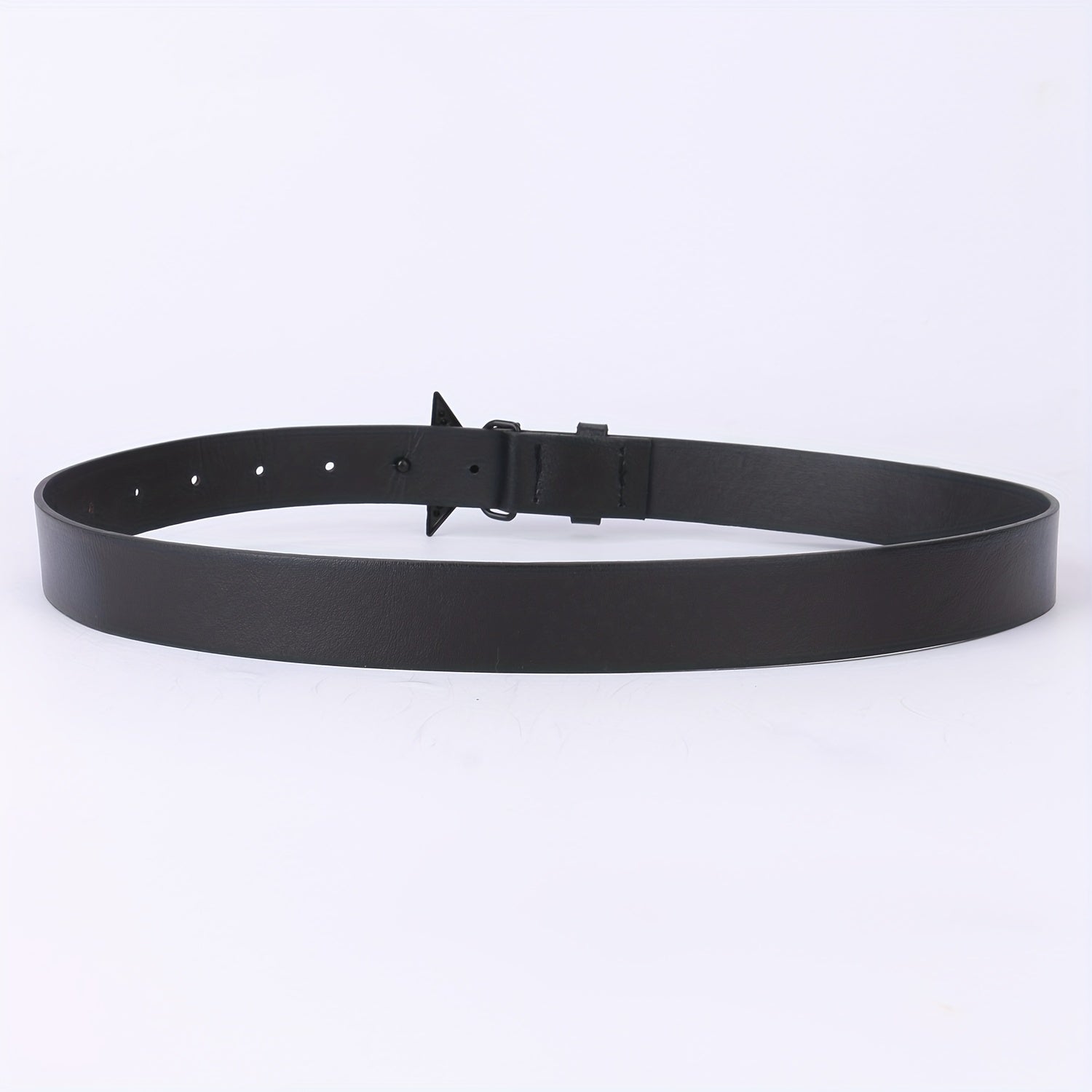 Vintage PU Leather Pentagram Belt with Rhinestone Buckle