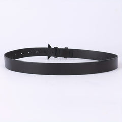 Vintage PU Leather Pentagram Belt with Rhinestone Buckle