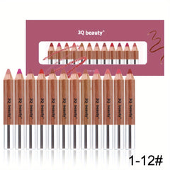 12pc Velvet Lip Liner Set Waterproof Matte Lipstick Pen