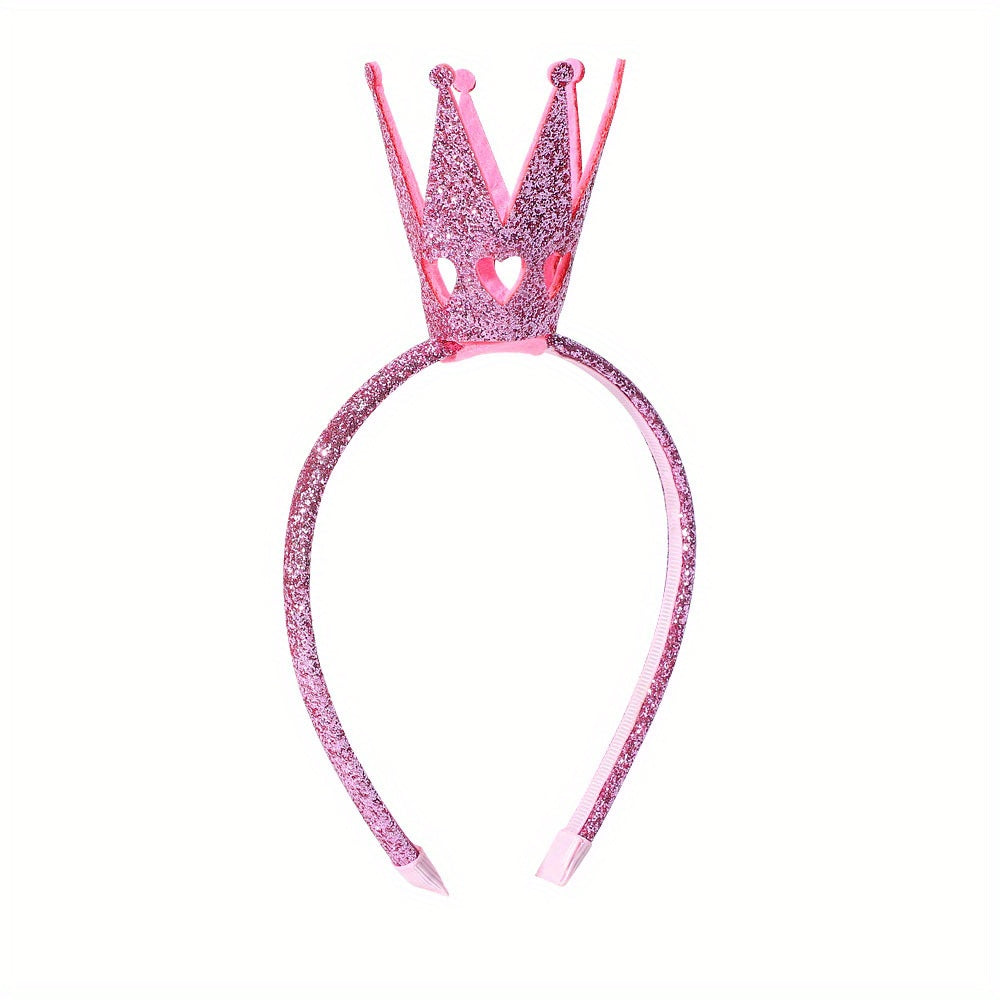 Glitter Crown Hair Hoop Holiday Princess Headbands Baby Girls Hair Accessories