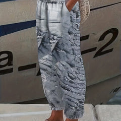  3D Print Tapered Leg Pants With Pockets