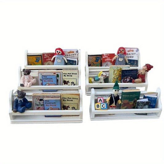 1:12 Dollhouse Bookshelf w/ Books & Decor, Mixed Colors, Multiple Styles