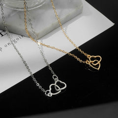 Double Heart Pendant Necklace - Elegant Jewelry for Women