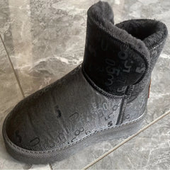 Plush Lined Thermal Furry Snow Boots Glitter Heighten Snow Shoes