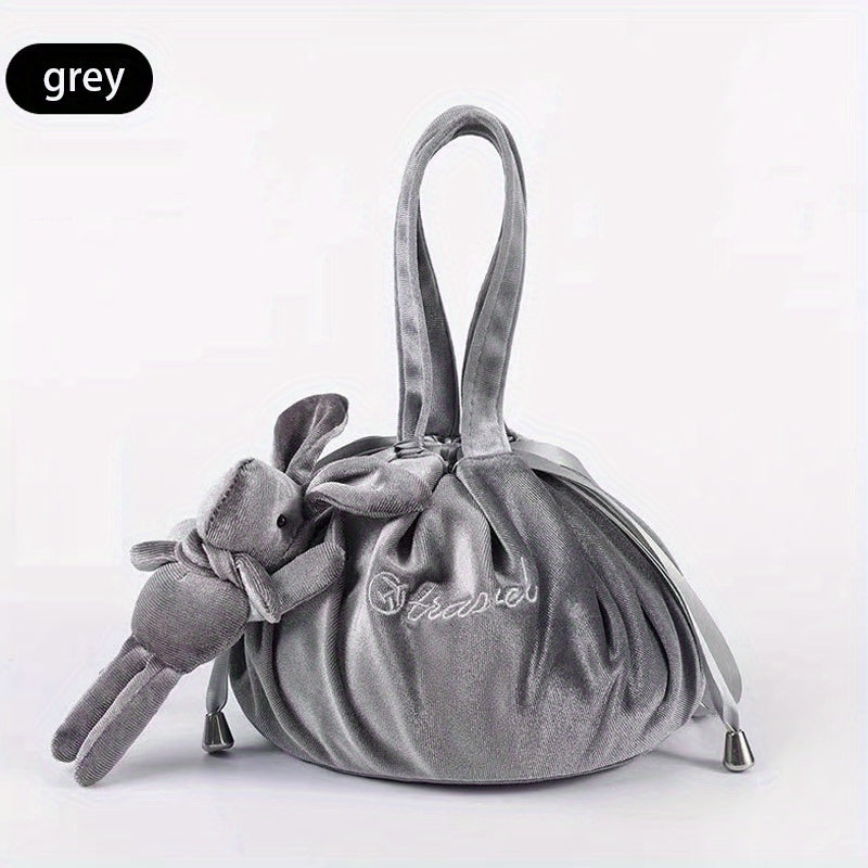 Minimalist Bunny Drawstring Bag for Travel Toiletries