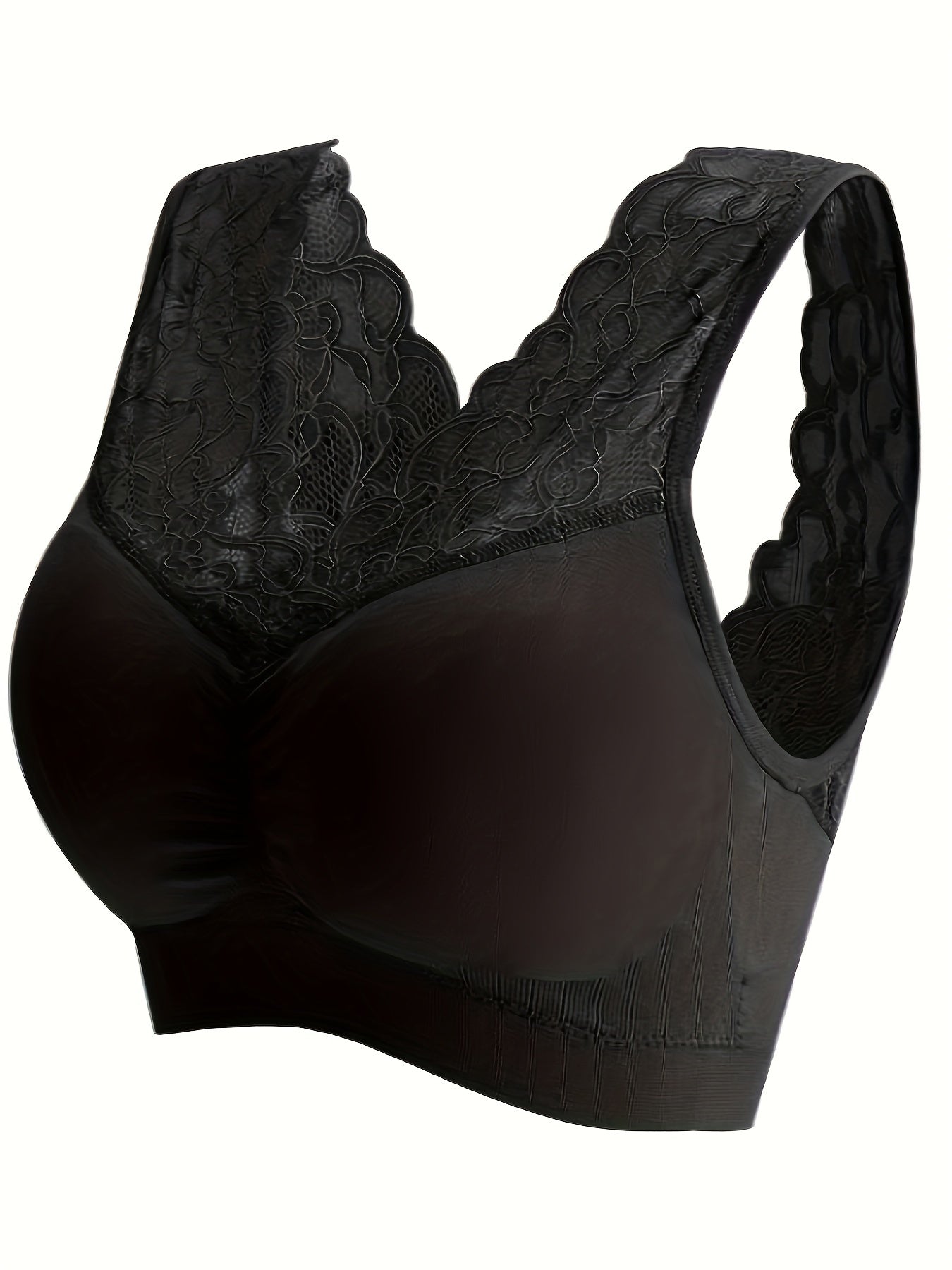 Lace Wireless Push Up Wide Straps Bra Soft & Comfy Women's Lingerie