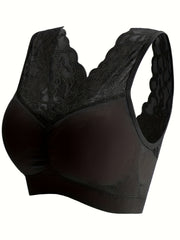 Lace Wireless Push Up Wide Straps Bra Soft & Comfy Women's Lingerie