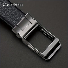 Men's Leather Casual Belt w/Automatic Buckle - Gift for Him