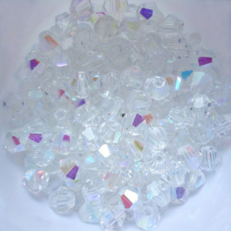 4mm Double Cone Crystal Rhombus Glass Beads DIY Beaded Bracelet Necklace