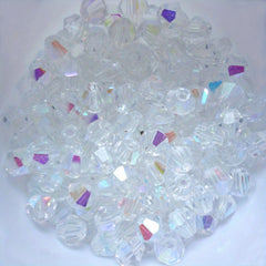 4mm Double Cone Crystal Rhombus Glass Beads DIY Beaded Bracelet Necklace