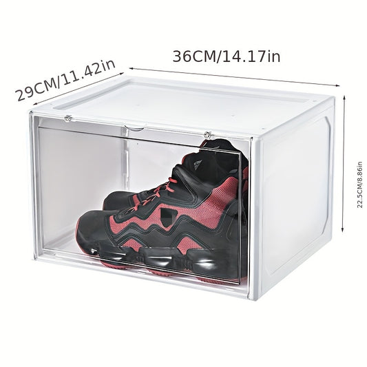 Transparent Shoe Box Plastic Magnetic Door Acrylic Dustproof Shoes Storage