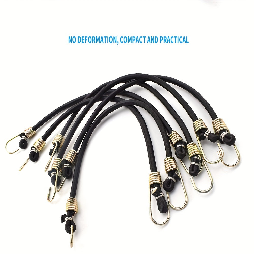 15pcs Heavy Duty Bungee Cords 12in Mini with Hooks - Camping, Cars, Bicycles