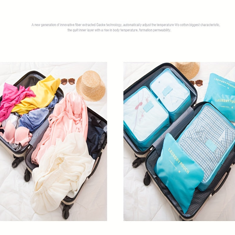 6 Pcs Travel Storage Bag Sets Portable Luggage Bags Organizer