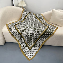Grid Print Bandana Square Scarf