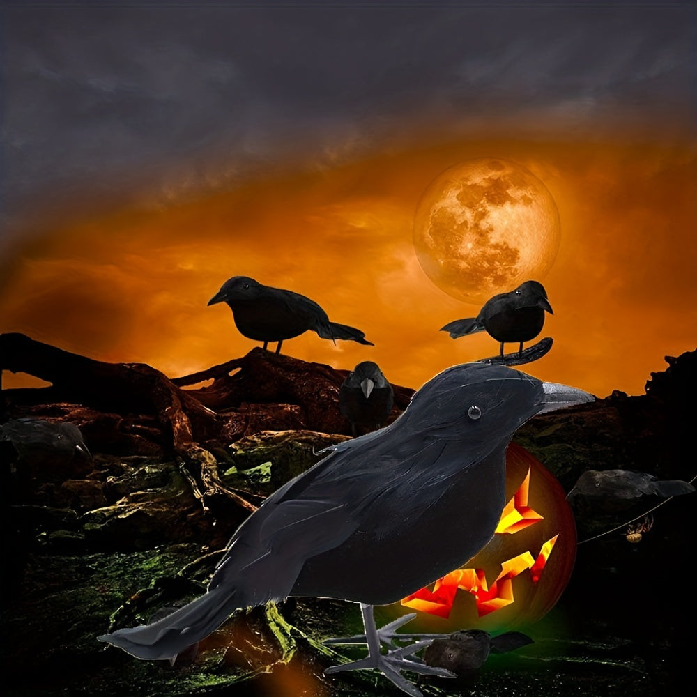 Halloween Crow Ornament Simulation Crow Animal Model Bird Scary Toys