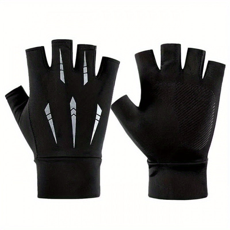Men's Summer Sunscreen Gloves Thin Breathable Non-Slip Ice Silk