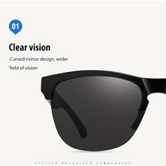 Polarized Half Frame Sports Sunglasses for Driving