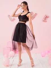 Stylish Family Matching Dress Mesh Tulle Princess Dress For Party