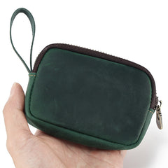 Vintage Small Coin Cash Purse Crazy Horse Leather Wallet