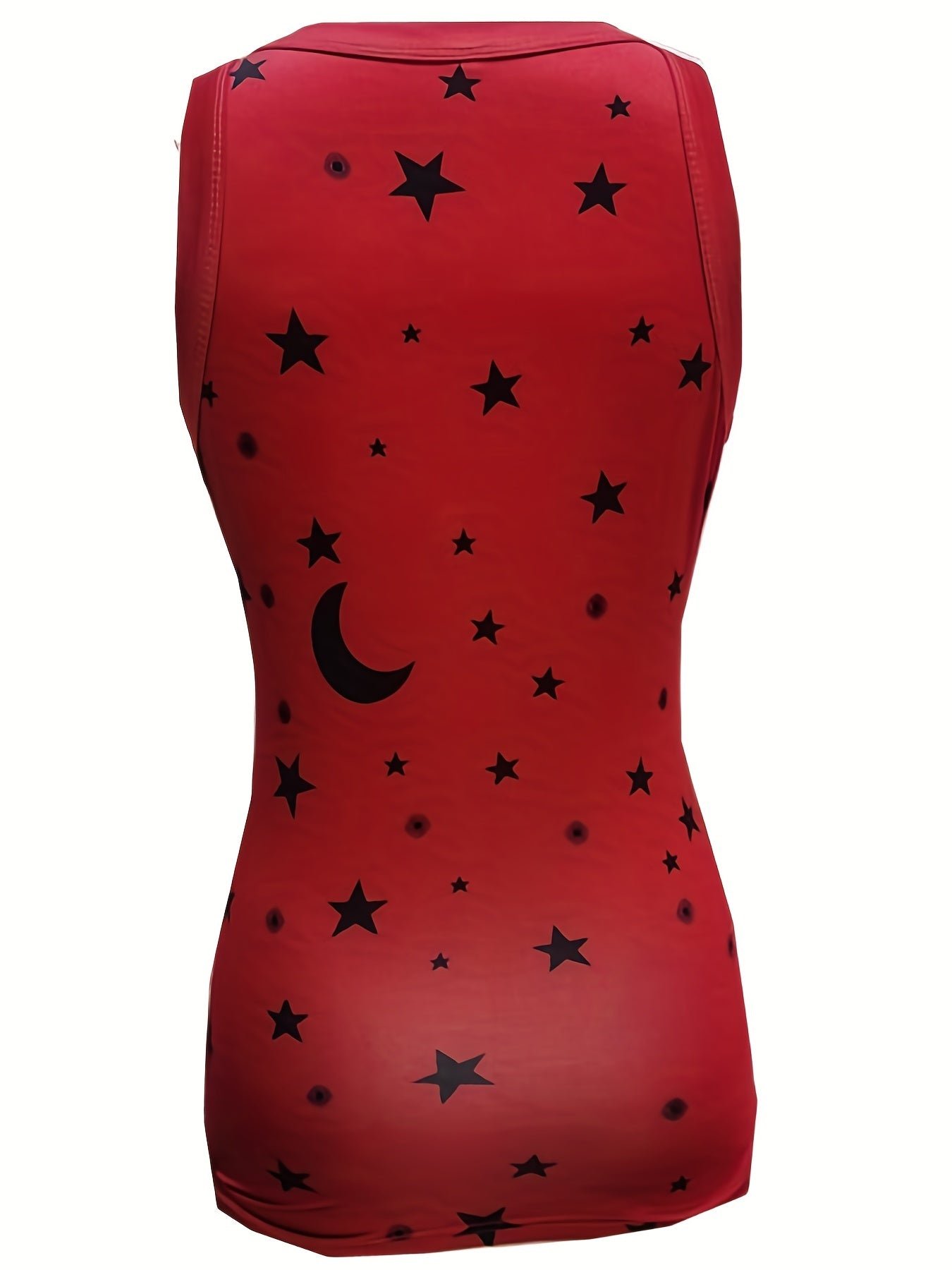 Star Print Tank Top Sleeveless Crew Neck Every Tops Women's