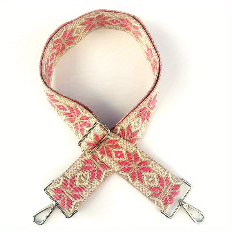 Colorful Check Adjustable Purse Strap - Removable Wide Nylon Handbag Belt