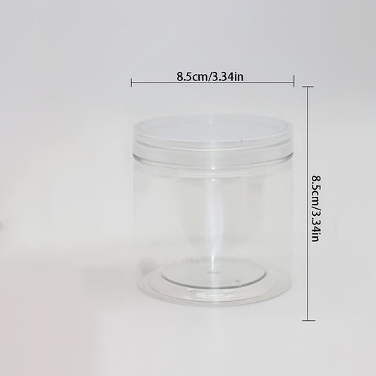10 Clear Plastic Jars with Lids Slime Storage Craft Organizer