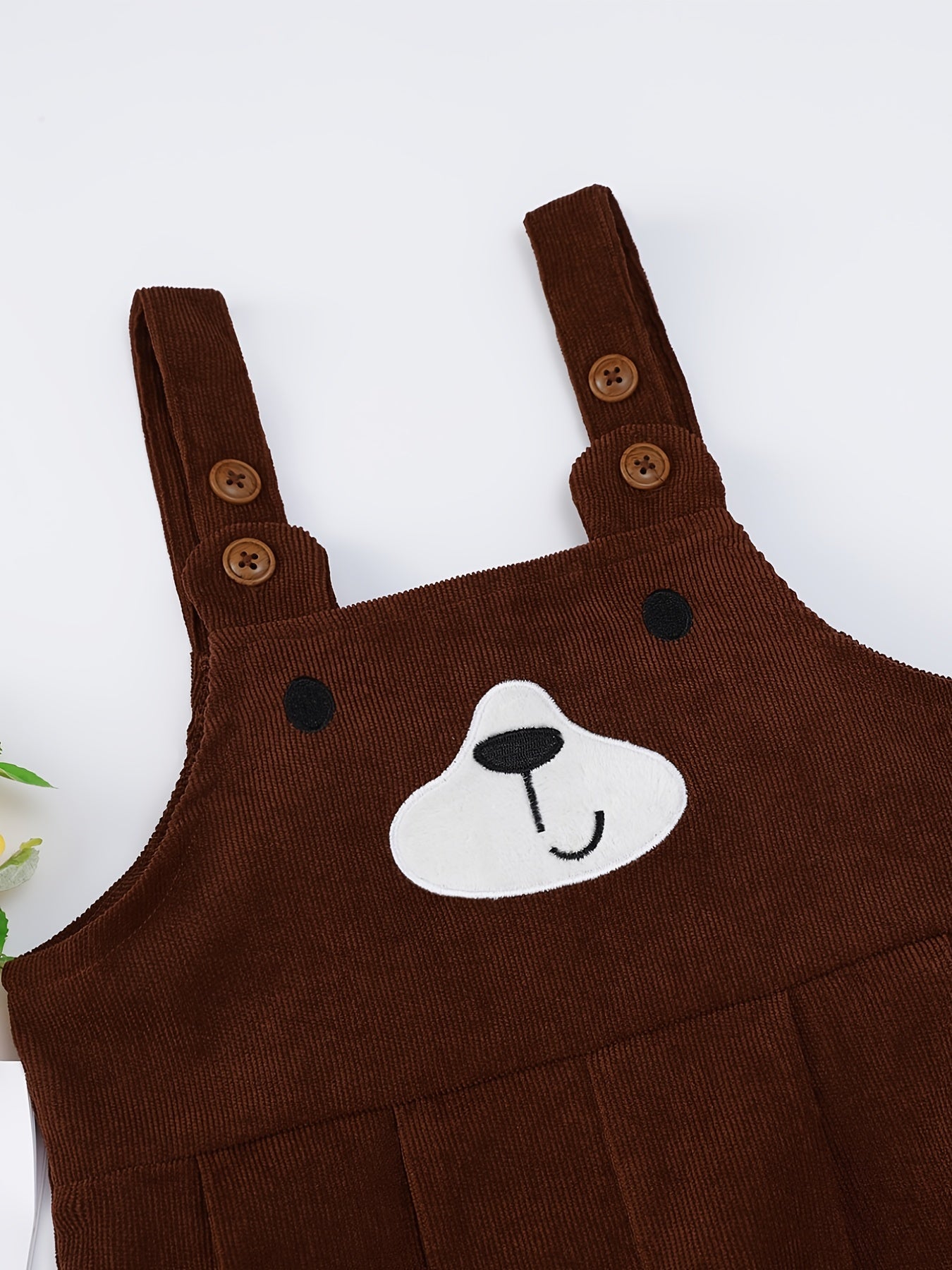 Girls Cartoon Bear Print Bib Pants for Autumn/Spring