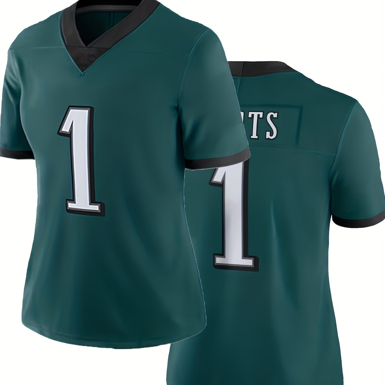 Women's American Football Jersey Embroidered V Neck Short Sleeve T-shirt