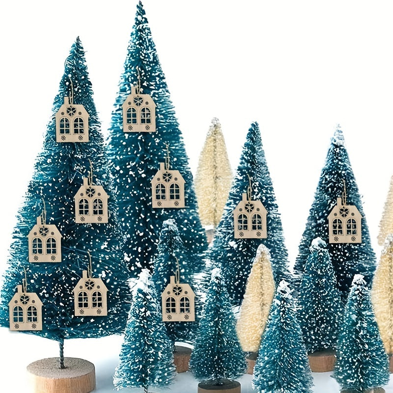 10pcs Nativity Wooden Embellishment Xmas Tree Cutouts