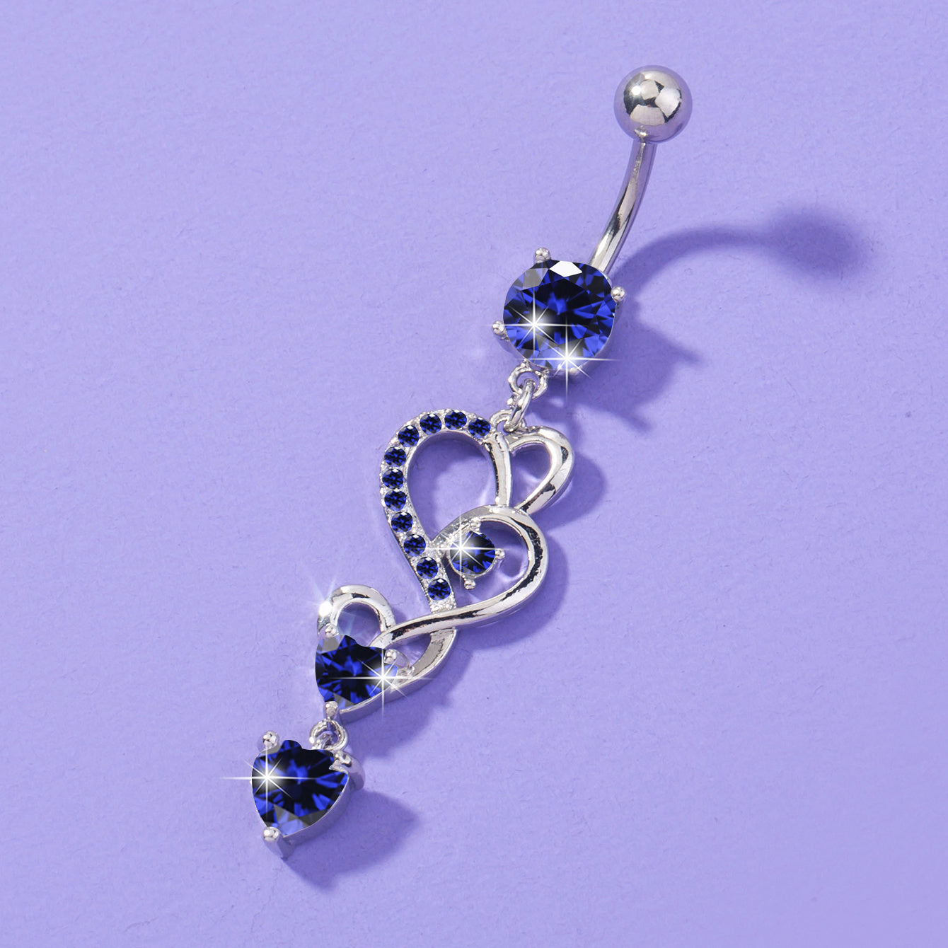 Heart Shape Belly Button Ring Dangle Body Piercing Jewelry