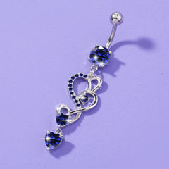 Heart Shape Belly Button Ring Dangle Body Piercing Jewelry
