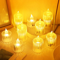 Yellow Purple Projection Candle Light LED Flameless Candle Lamp