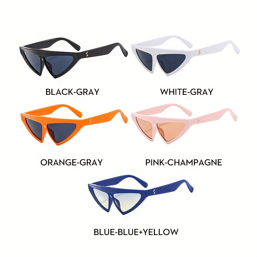 Y2K Triangle Cat Eye Sunglasses for Women Men Hiphop Decorative Shades Glasses